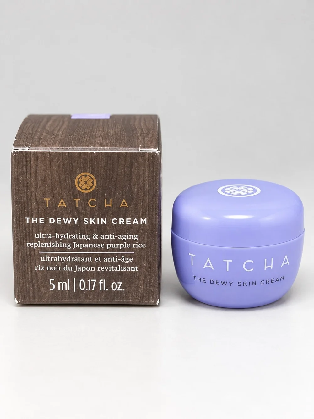 Tatcha Dewy Skin Cream - Lavender Purple Jar with Brown Box